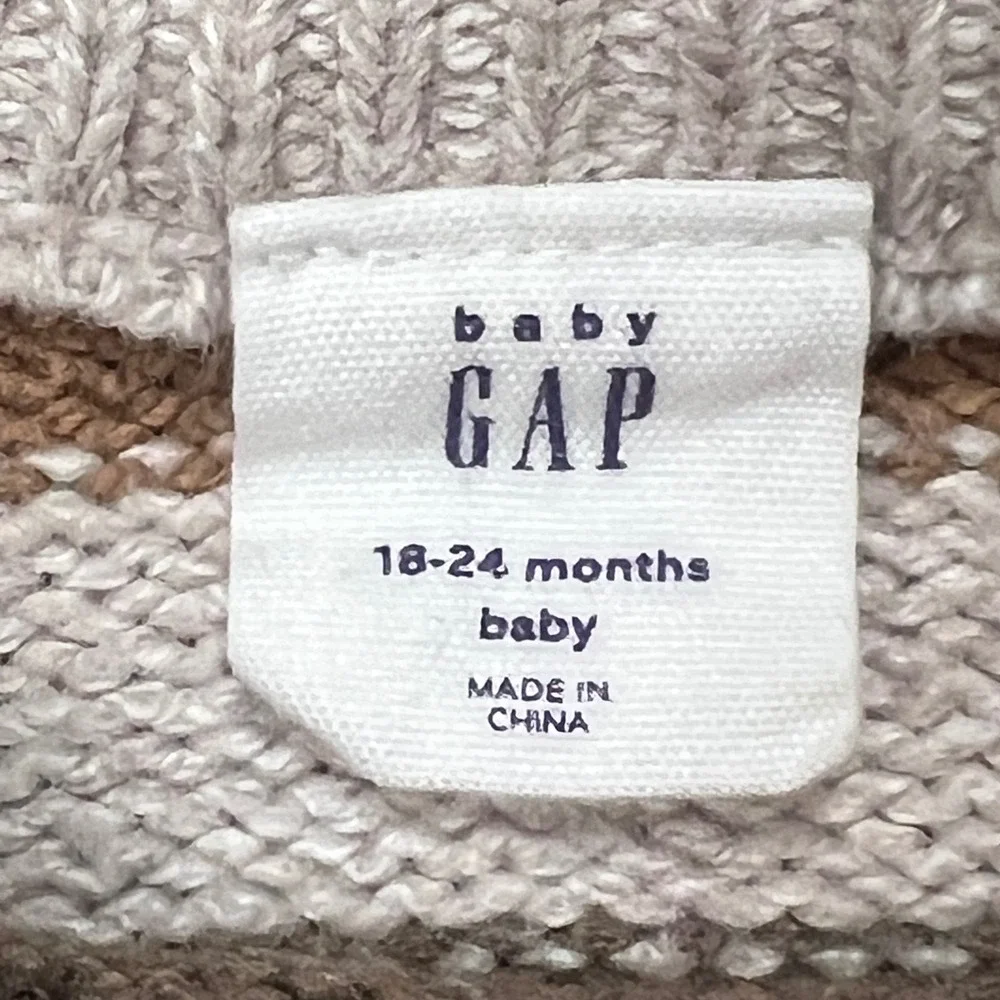 Baby Gap CashSoft Multi Stripe Brannan Bear Sweater 18-24 Months Multicolor Knit